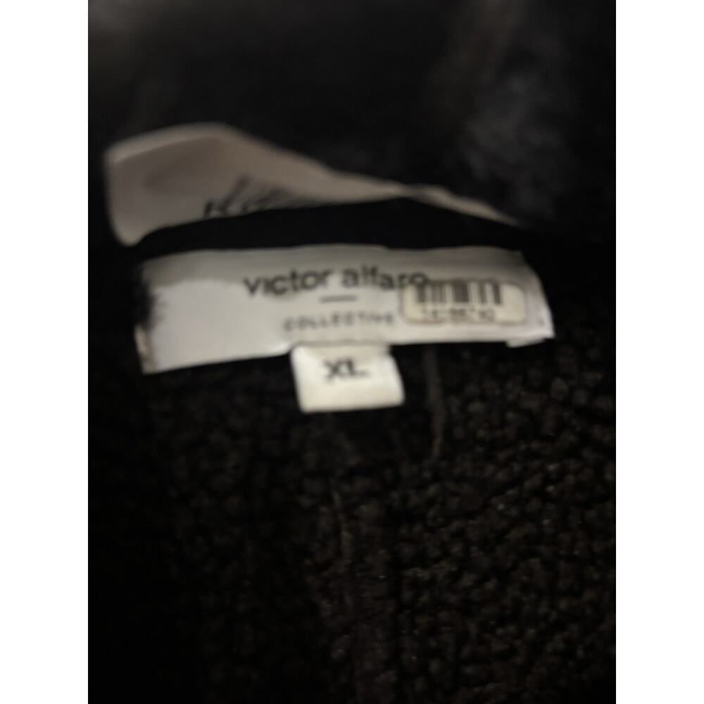 Victor Alfaro Womens Brown Leather Long Sleeve Open Front Overcoat Size XL Vegan - Picture 3 of 4